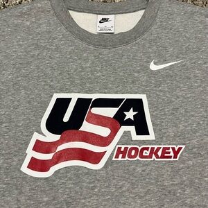 Nike USA Hokey Heather Gray Crew Neck Sweatshirt XL